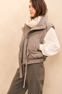 Cropped Jacket with Zip-off Sleeves