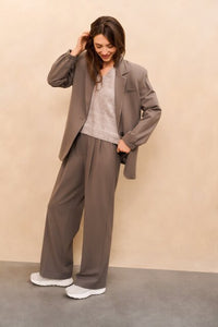 Melange Knit with V-neck and Button Details