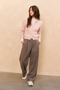 High Neck Top with Drawstring Hem