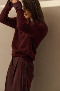 Shiny Woven Trousers with Wide Legs