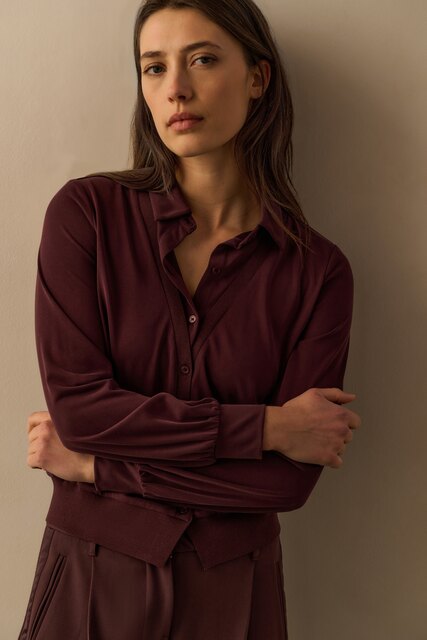 Shiny Woven Trousers with Wide Legs