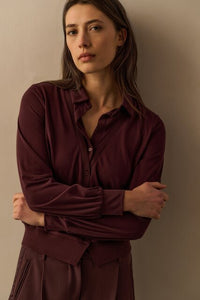 Shiny Woven Trousers with Wide Legs