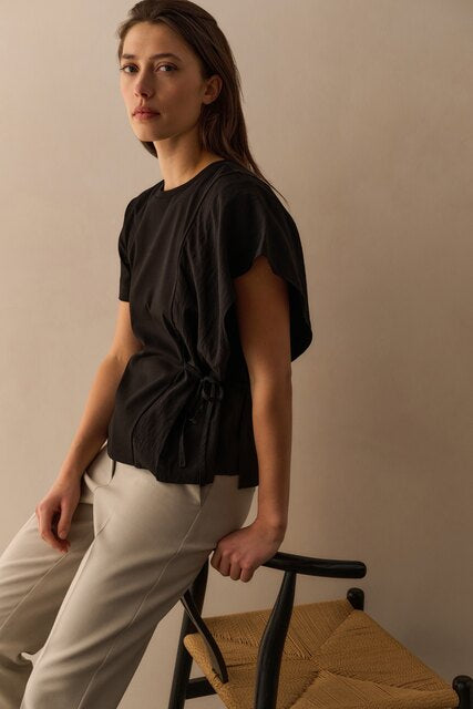 Short Sleeve top with Tie Detail
