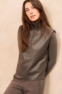 Sleeveless Faux Leather Top