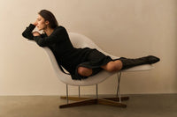 Dress with Fabric Mix and Belt Detail