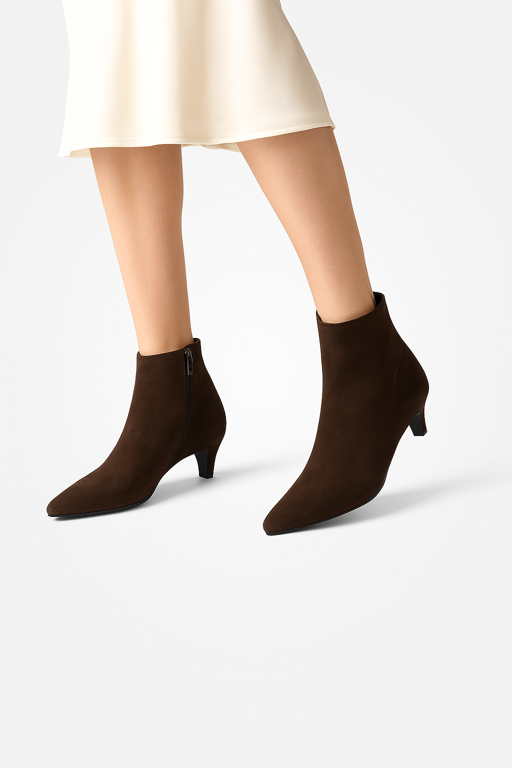 Suede Kitten Heel Ankle Boot
