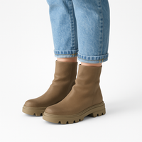Stone Suede Ankle Boot