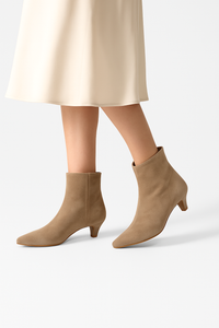 Suede Kitten Heel Ankle Boot