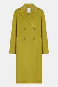 Chartreuse Wool-Blend Longline Coat