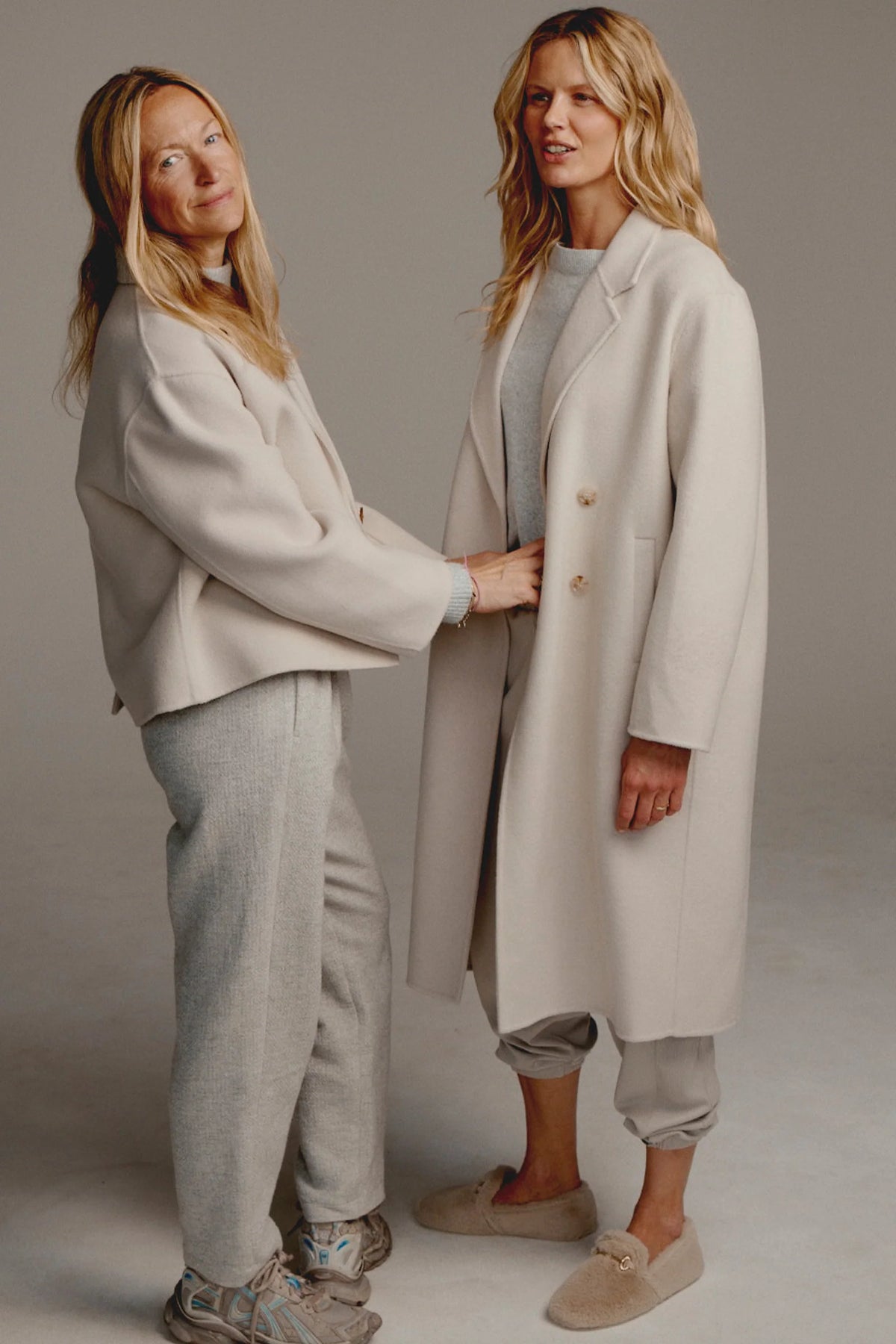 Ivory Wool-Blend Tailored Coat