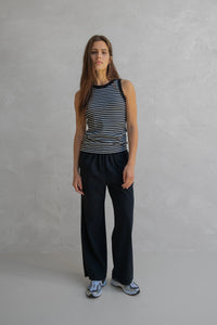 Elastic Waist Straight Leg Trousers in Travel Fabric