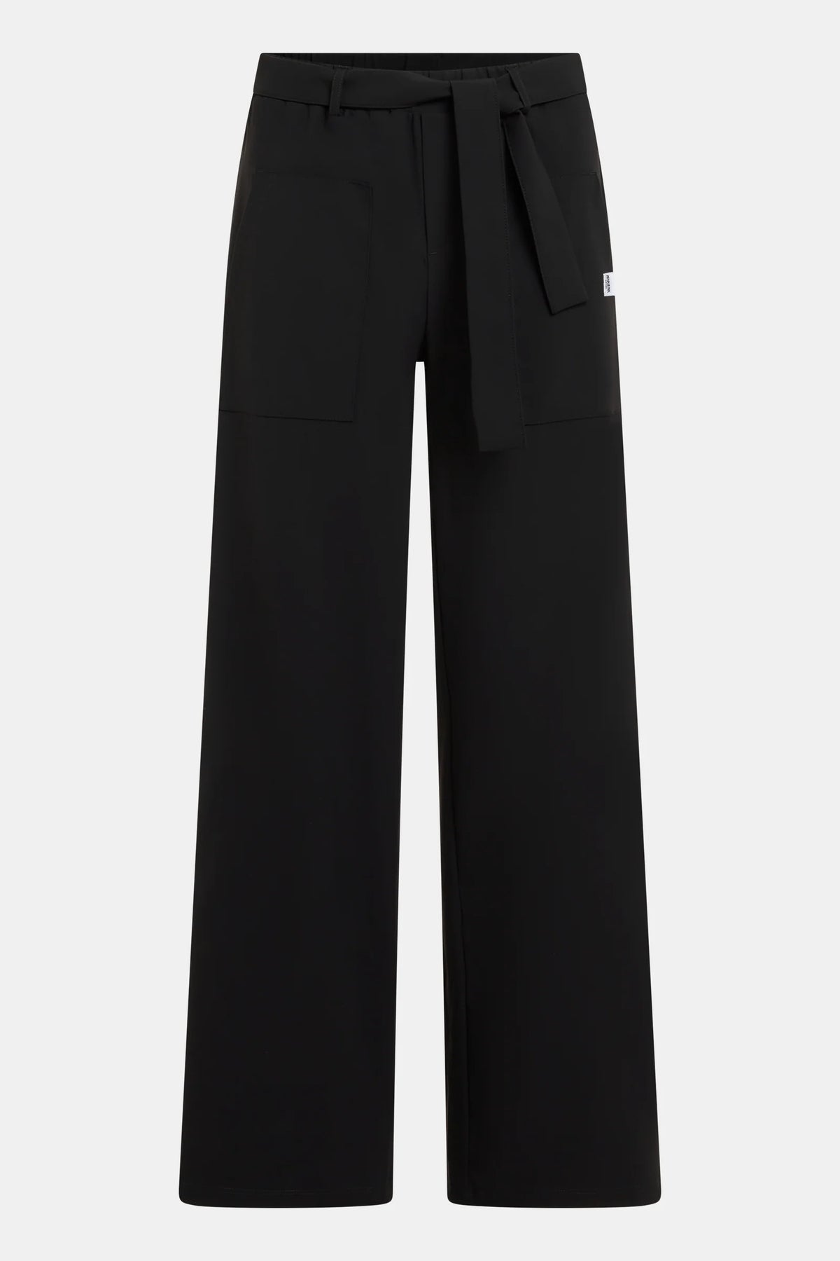 Wide Leg Belted Trousers in Travel Fabric