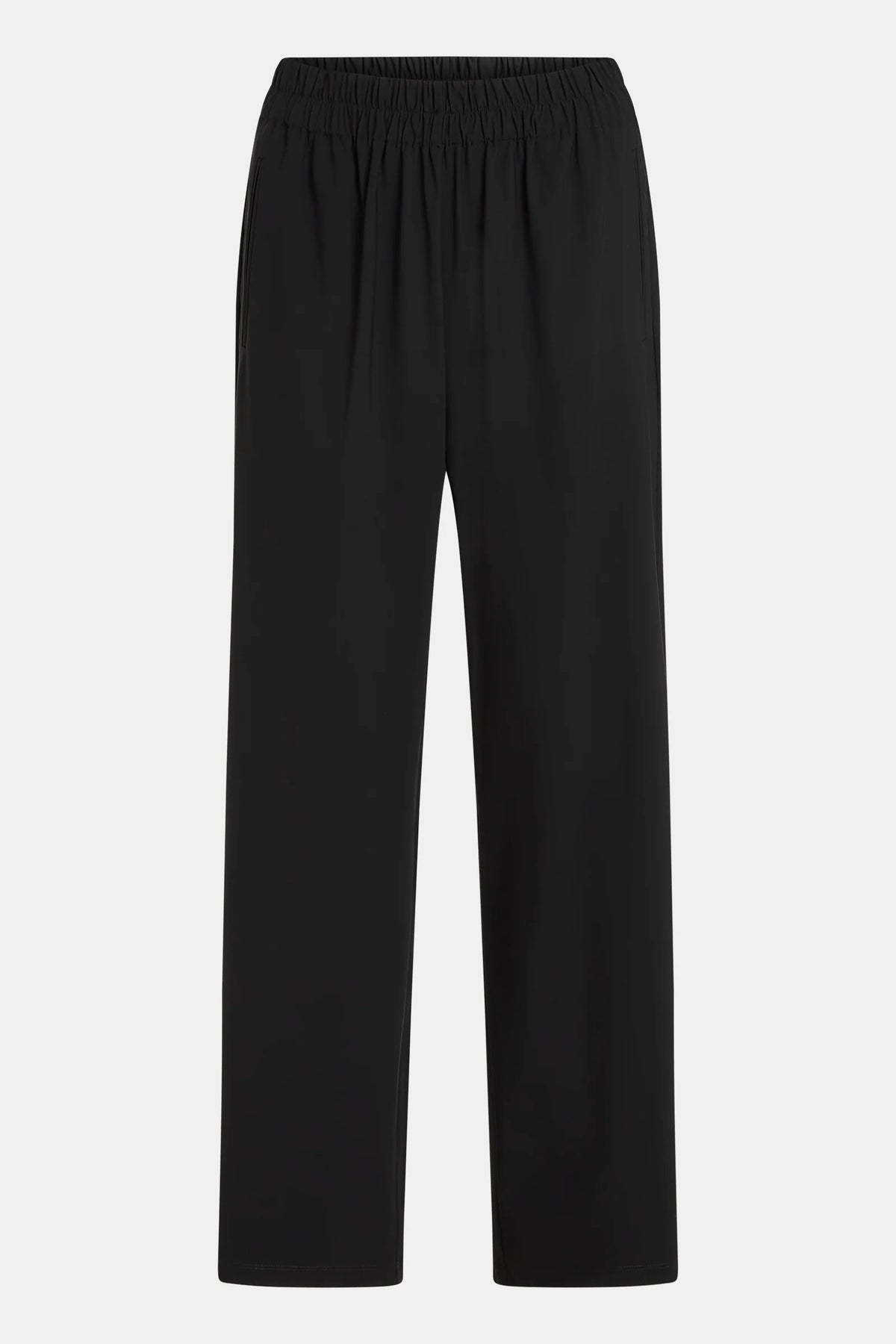 Elastic Waist Straight Leg Trousers in Travel Fabric