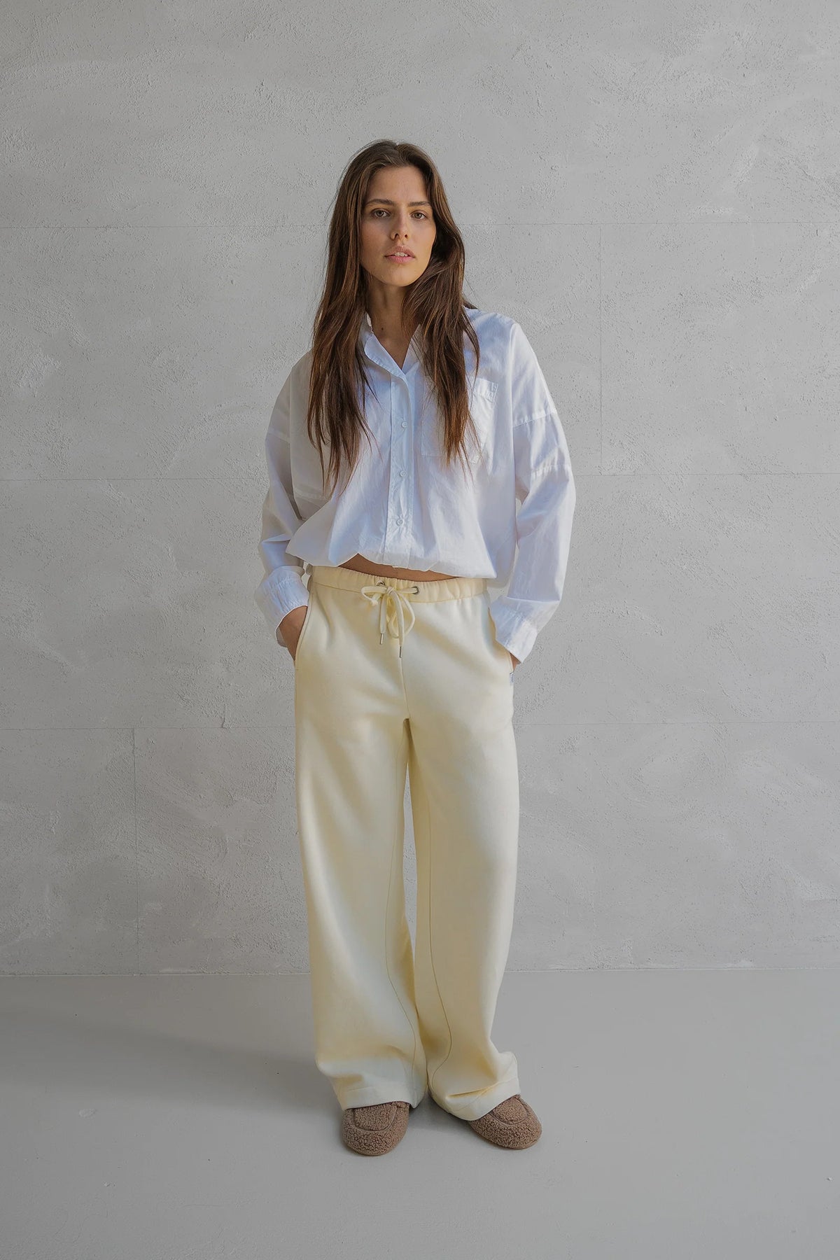 Elastic Hem Cotton Shirt
