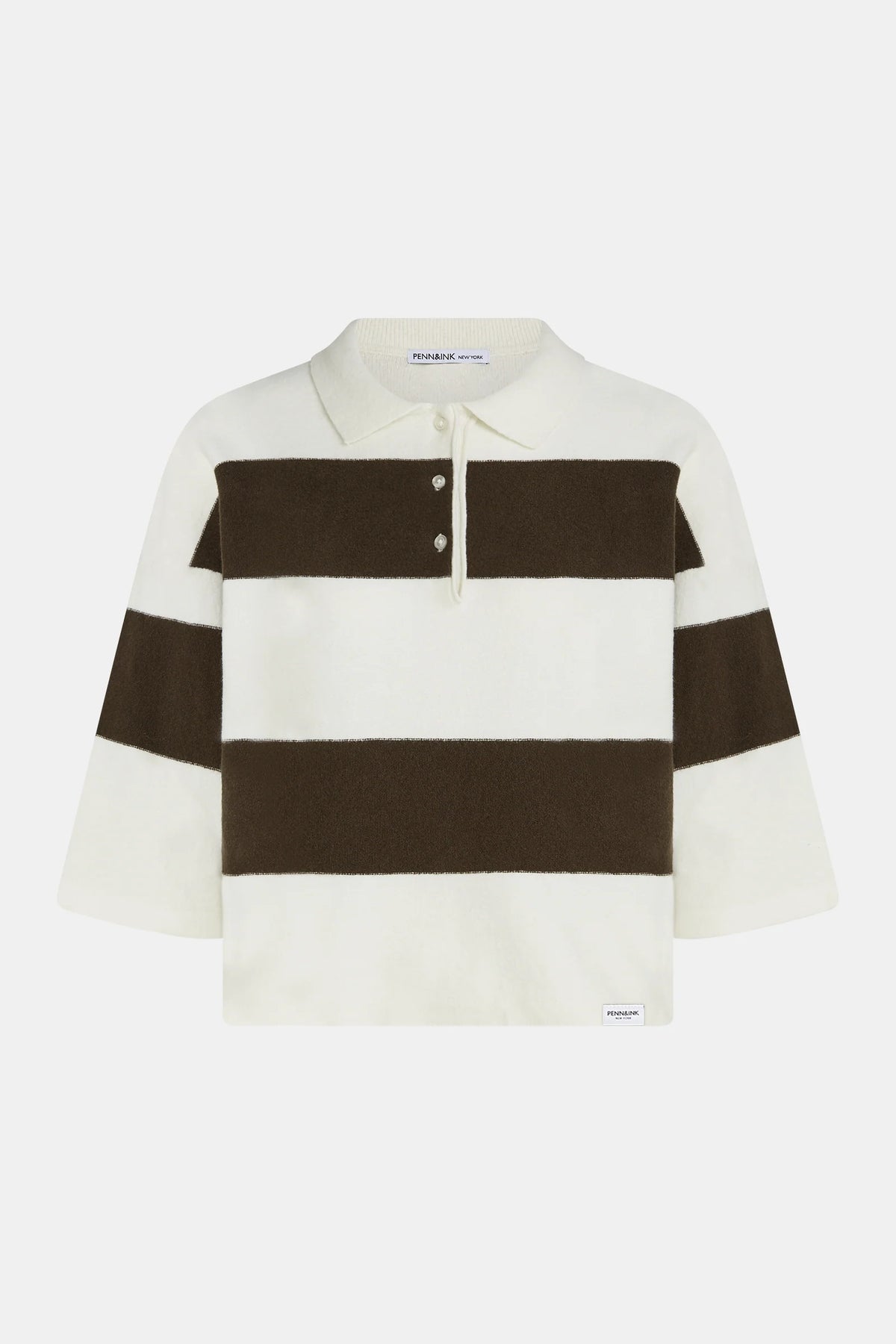 Penn & Ink NY Wide Stripe Knit Polo