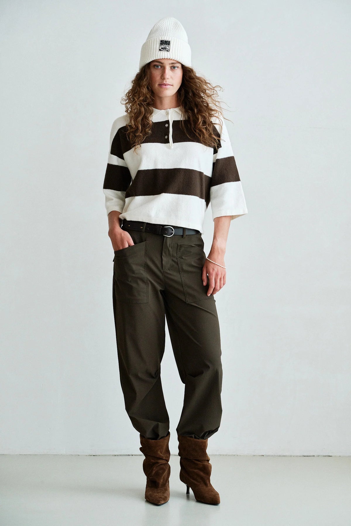 Penn & Ink NY Wide Stripe Knit Polo