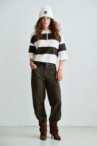 Penn & Ink NY Wide Stripe Knit Polo