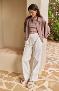 Jacket with Adjustable Waistband and Pockets