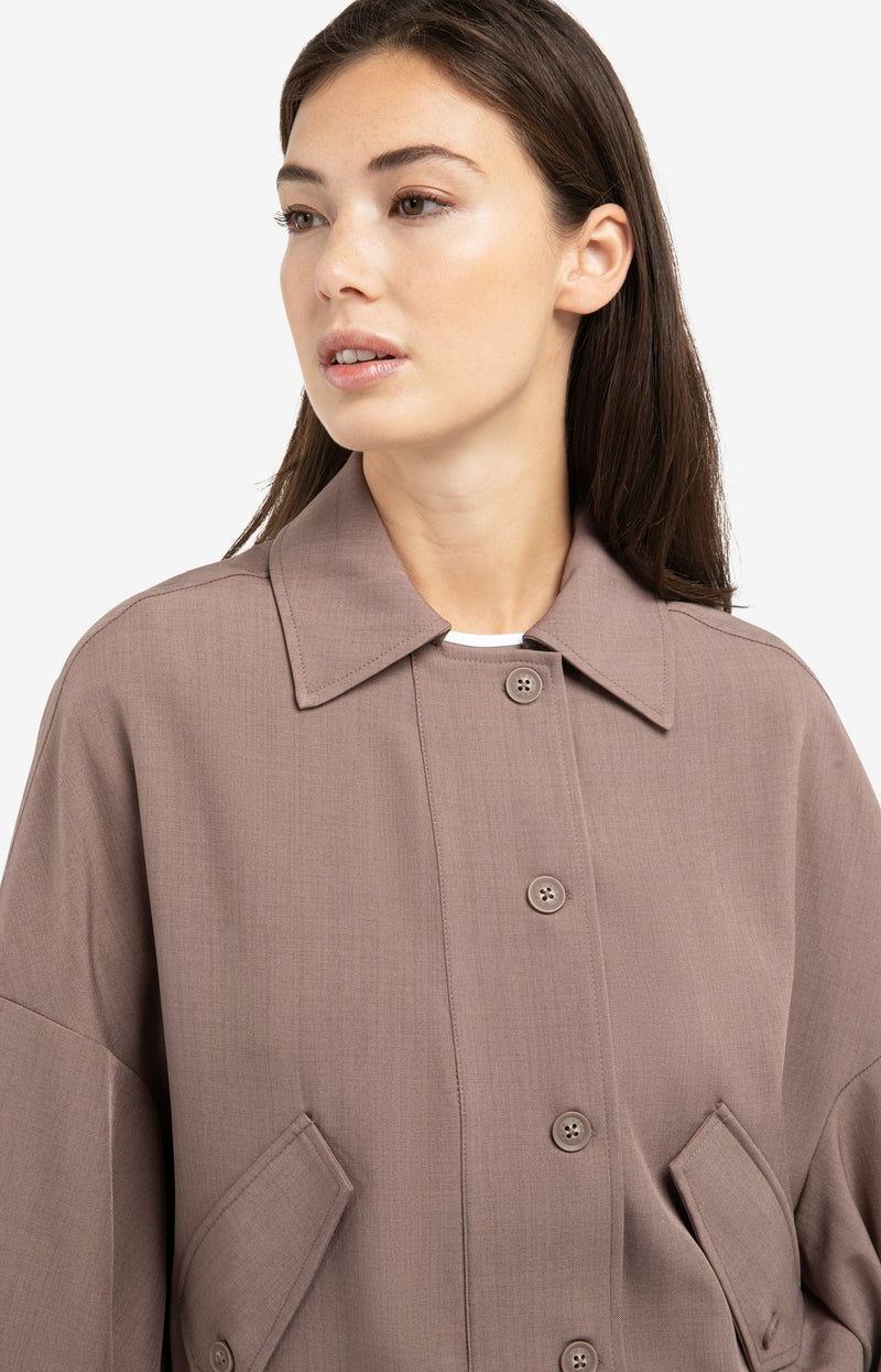 Jacket with Adjustable Waistband and Pockets