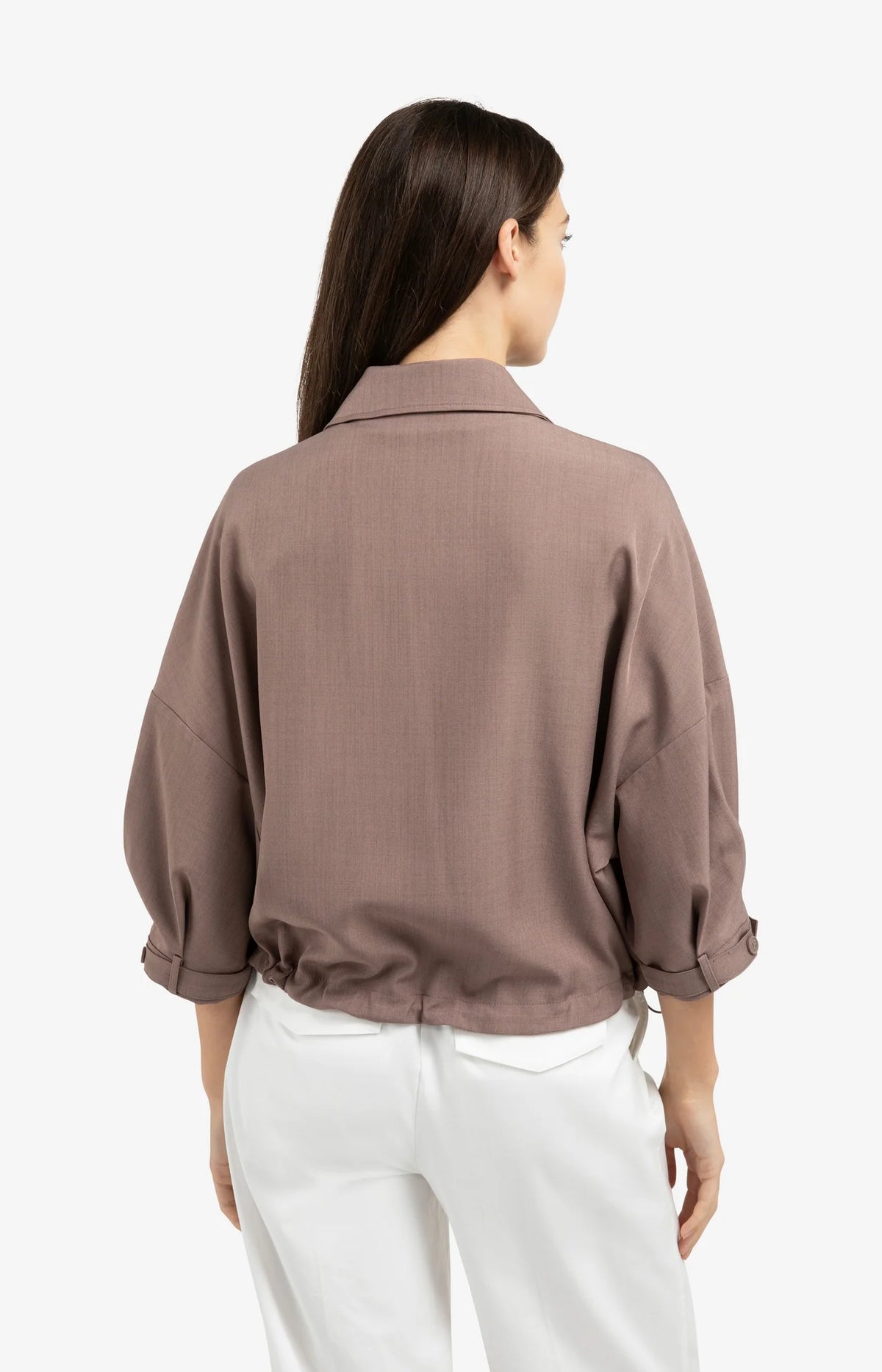 Jacket with Adjustable Waistband and Pockets