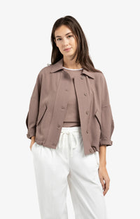 Jacket with Adjustable Waistband and Pockets