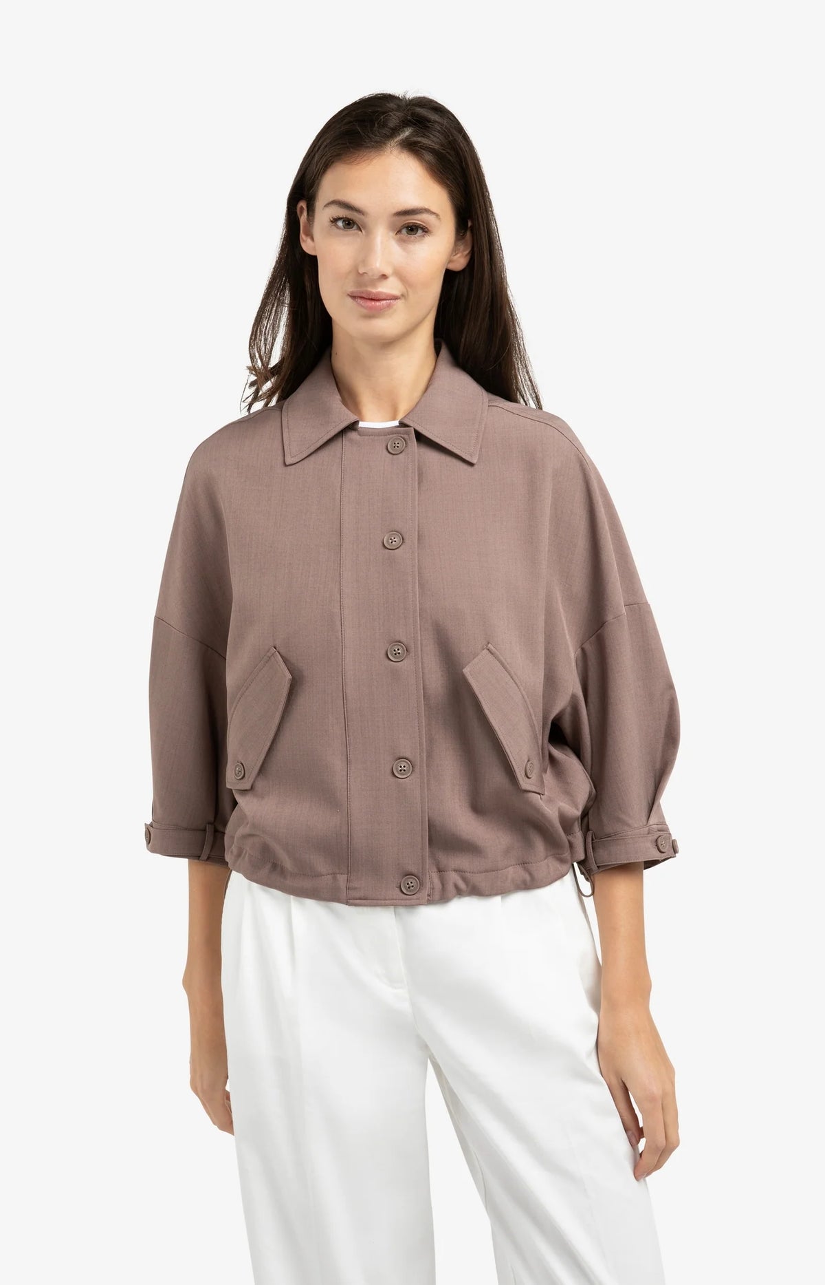 Jacket with Adjustable Waistband and Pockets