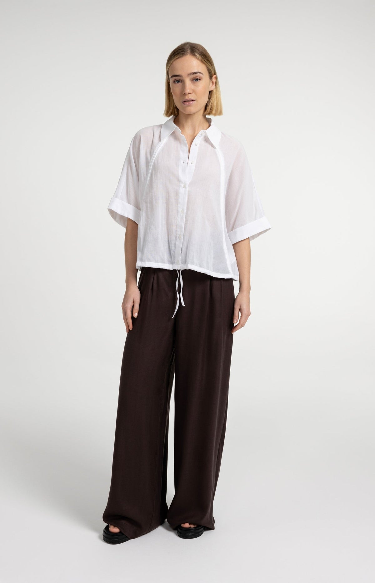 Blouse with Wide Sleeves and Braided Details - YAYA