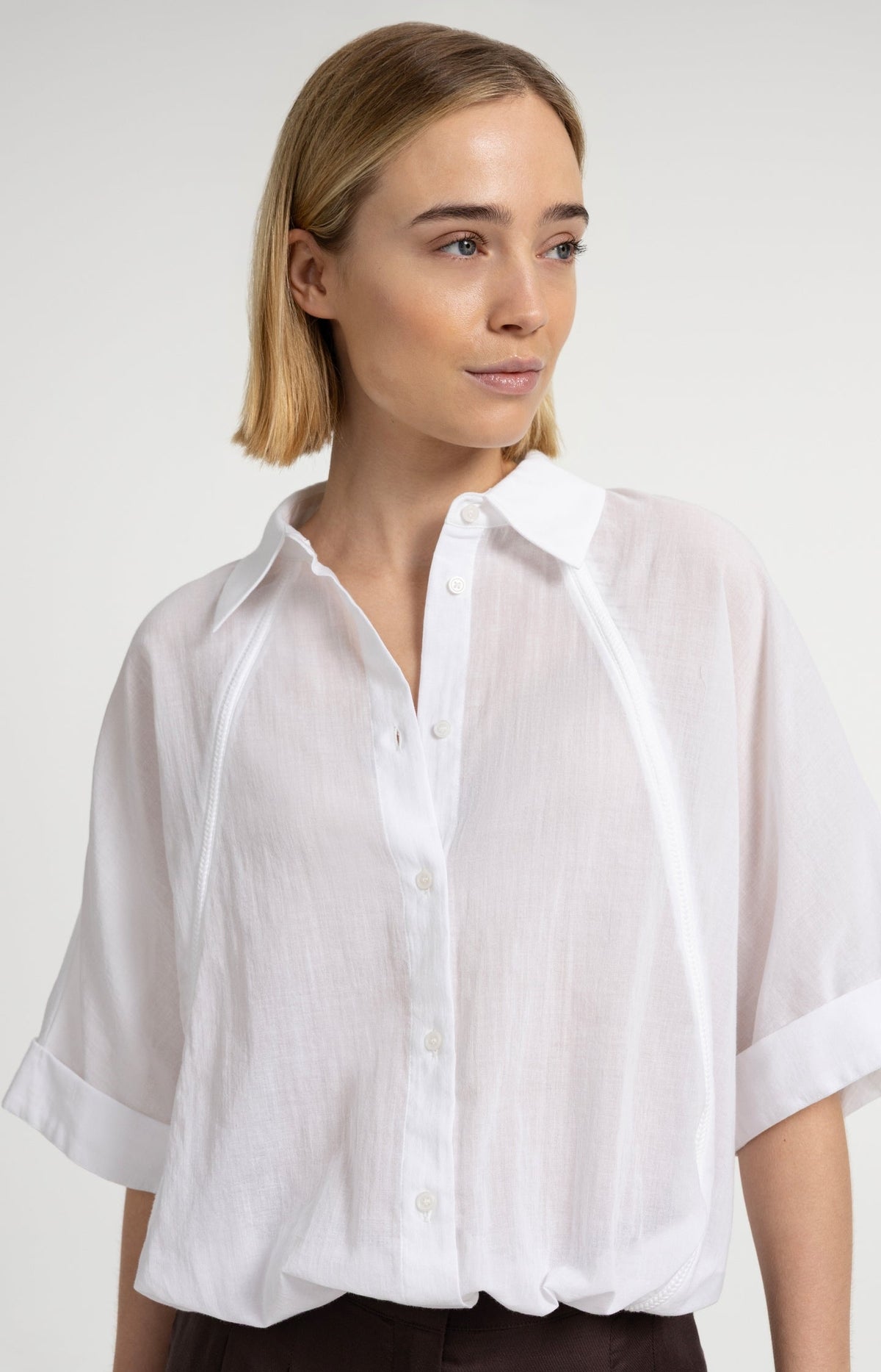 Blouse with Wide Sleeves and Braided Details - YAYA