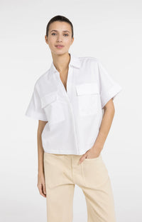 Boxy blouse with Chest Pockets