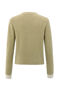 Cardigan with Contrast Details and V-neck