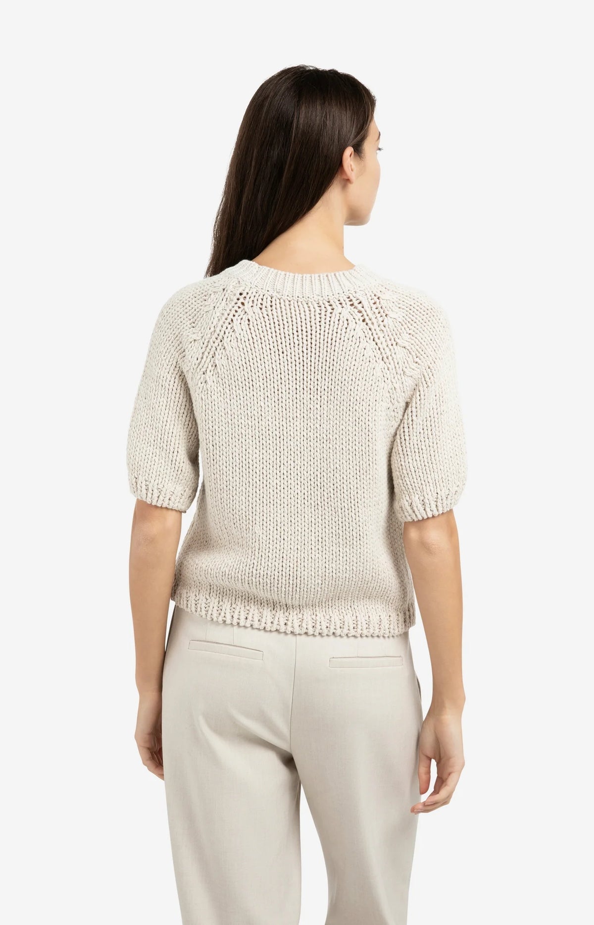 Chunky Knit Sweater Short sSeeves