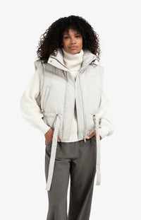Cropped Jacket with Zip-off Sleeves