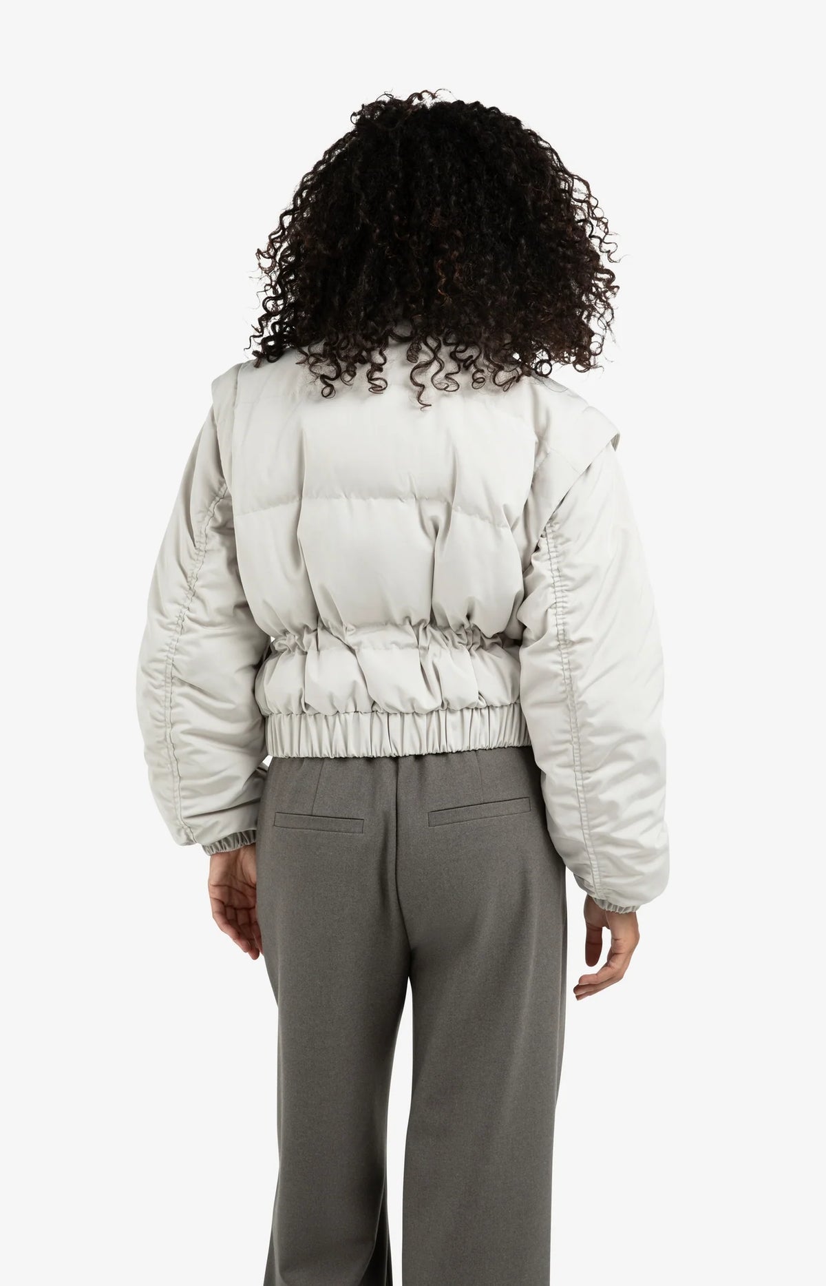 Cropped Jacket with Zip-off Sleeves