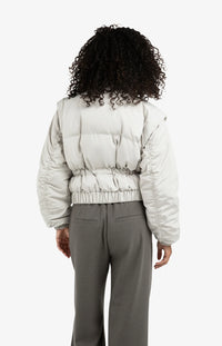 Cropped Jacket with Zip-off Sleeves
