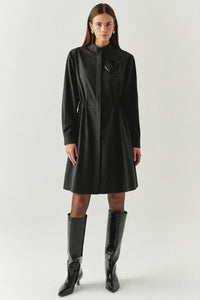 Denver Grey Long Sleeve High Neck Dress