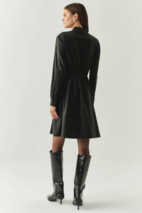 Denver Grey Long Sleeve High Neck Dress