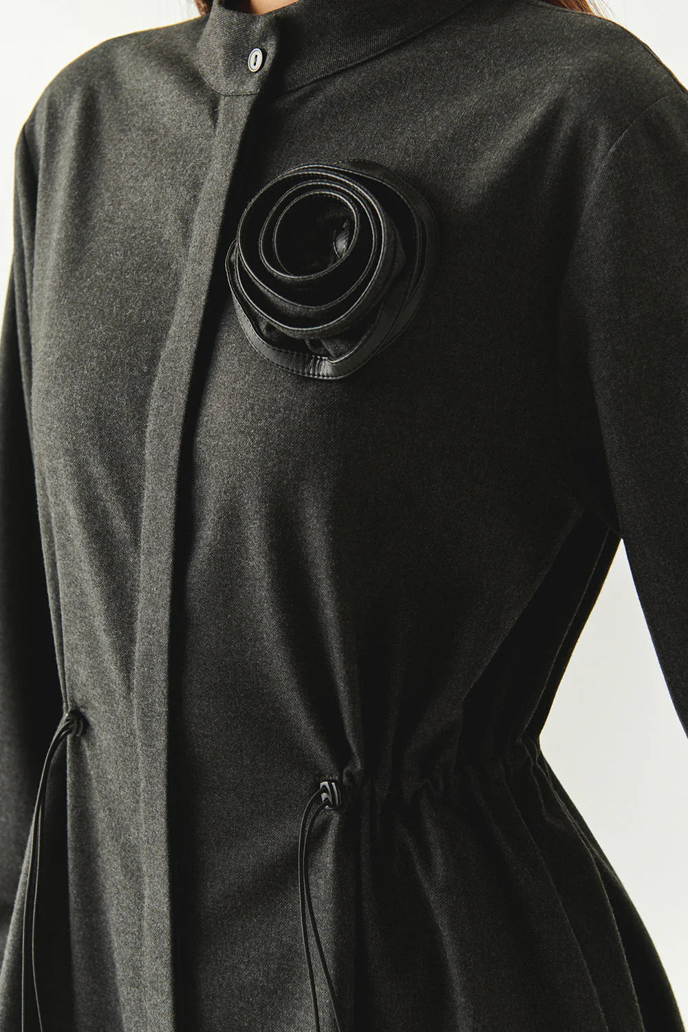 Denver Grey Long Sleeve High Neck Dress