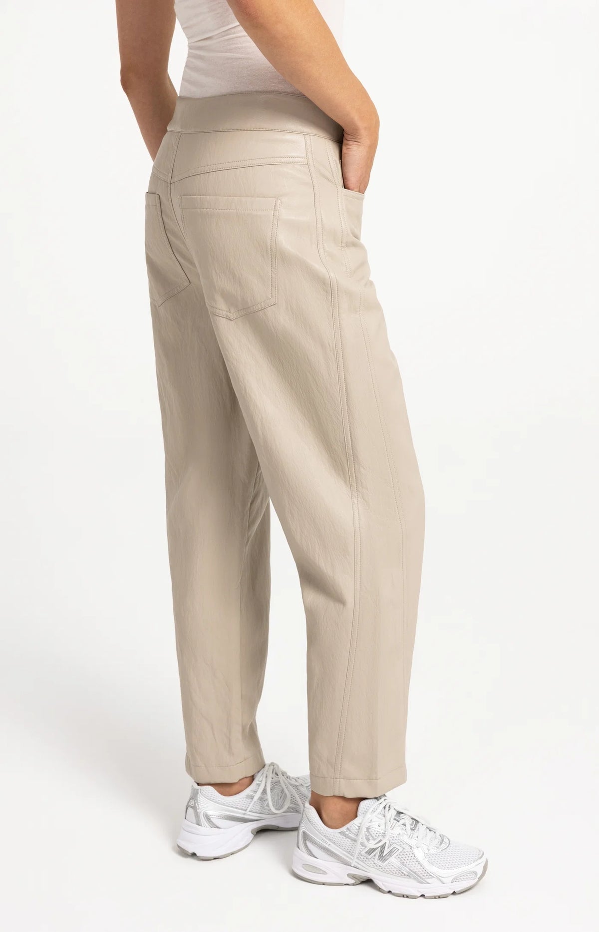 Faux Leather Carrot Fit Trousers