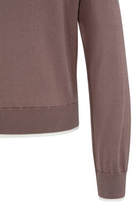 Fine Knit Sweater with Boat Neckline