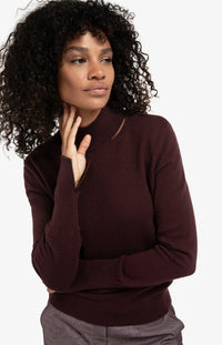 Sweater Mock Neck Cut-out Neckline