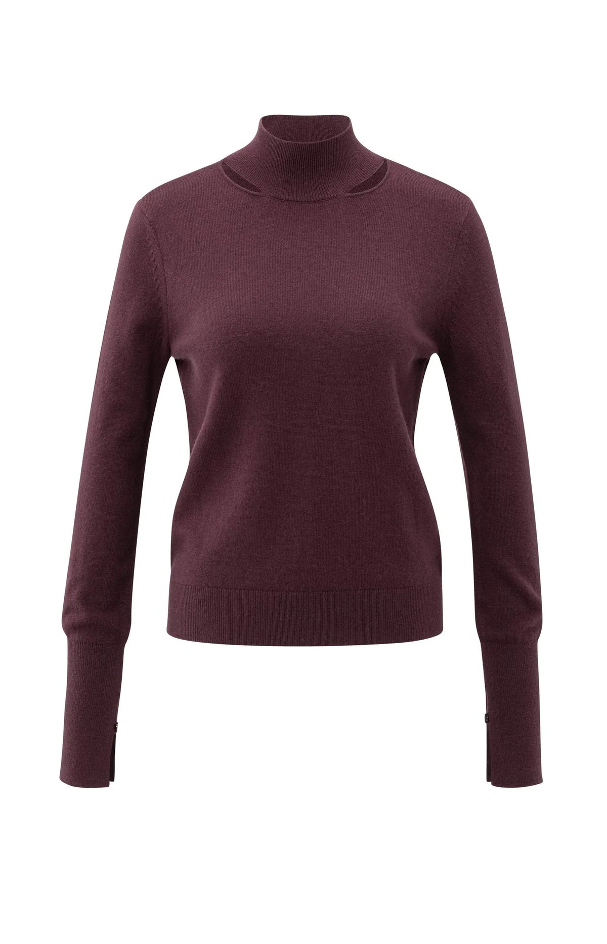 Sweater Mock Neck Cut-out Neckline