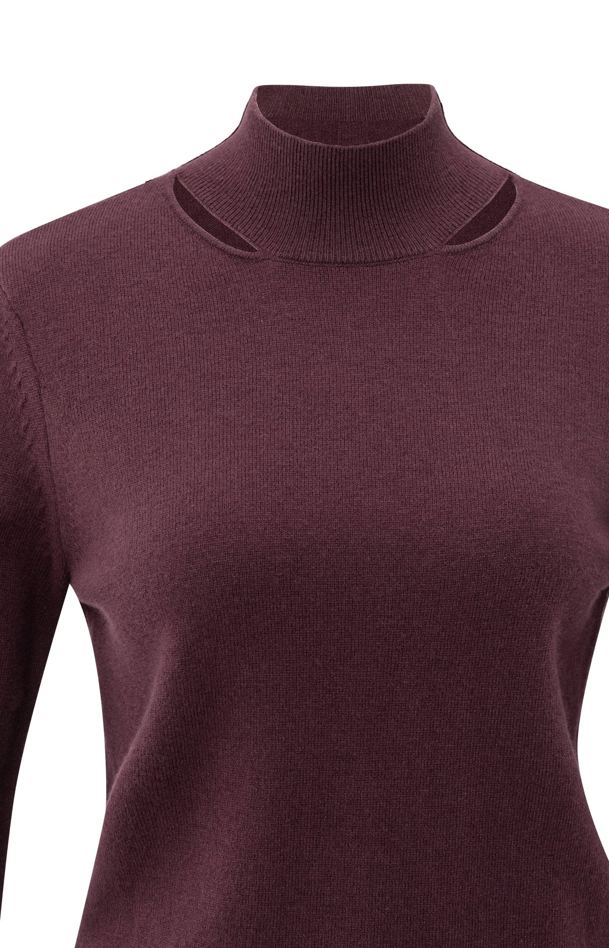 Sweater Mock Neck Cut-out Neckline