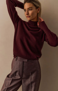 Sweater Mock Neck Cut-out Neckline