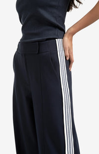 High Waist Trousers with Side Stripes