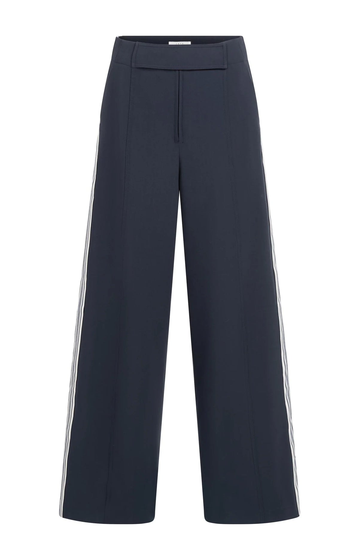 High Waist Trousers with Side Stripes