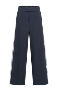 High Waist Trousers with Side Stripes
