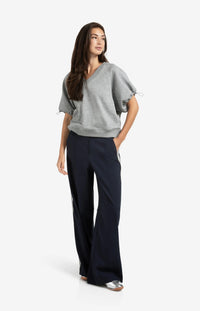 High Waist Trousers with Side Stripes