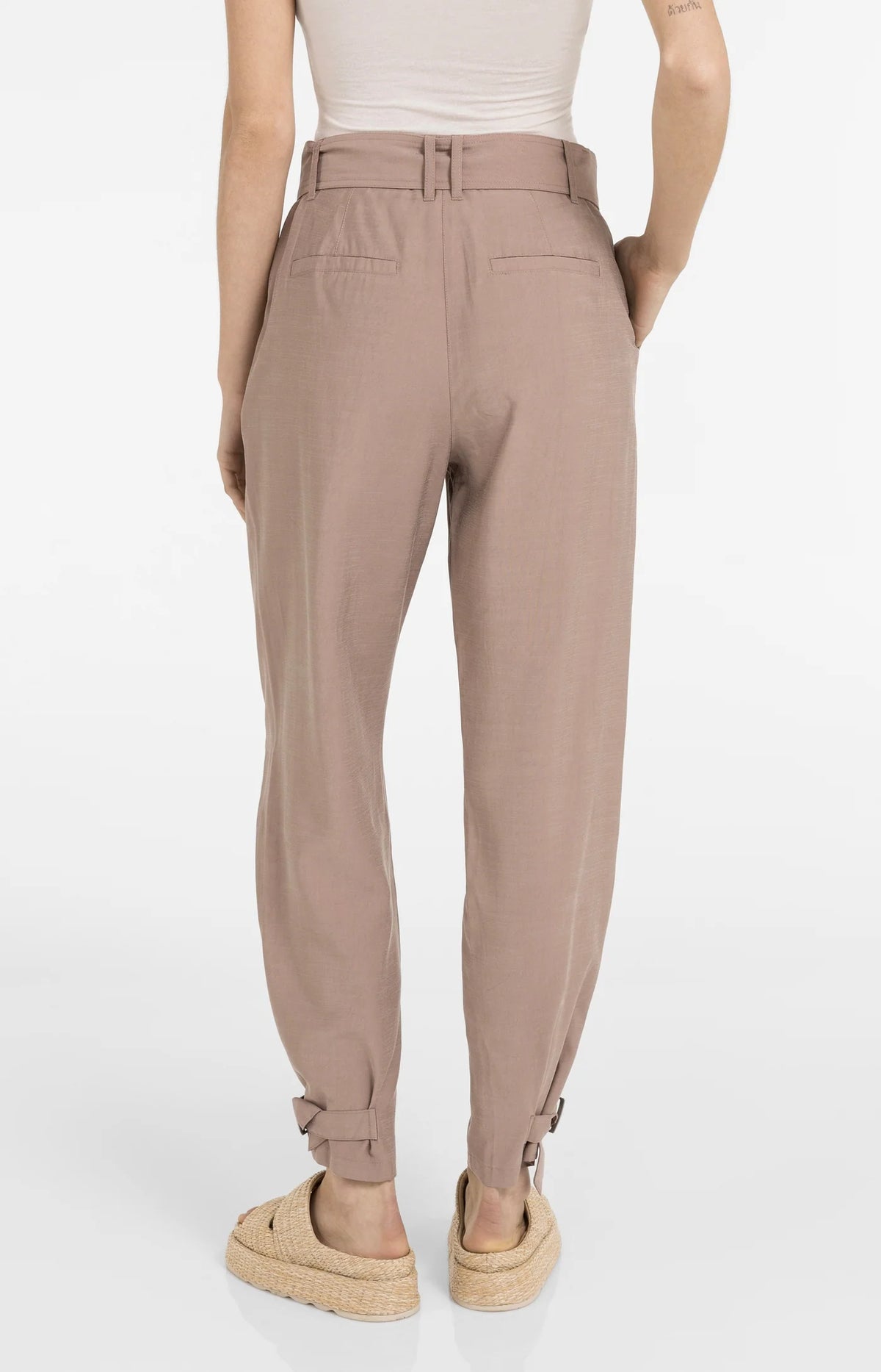 High Waist Trousers with Strap