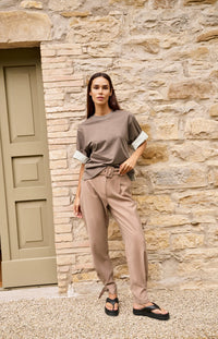 High Waist Trousers with Strap