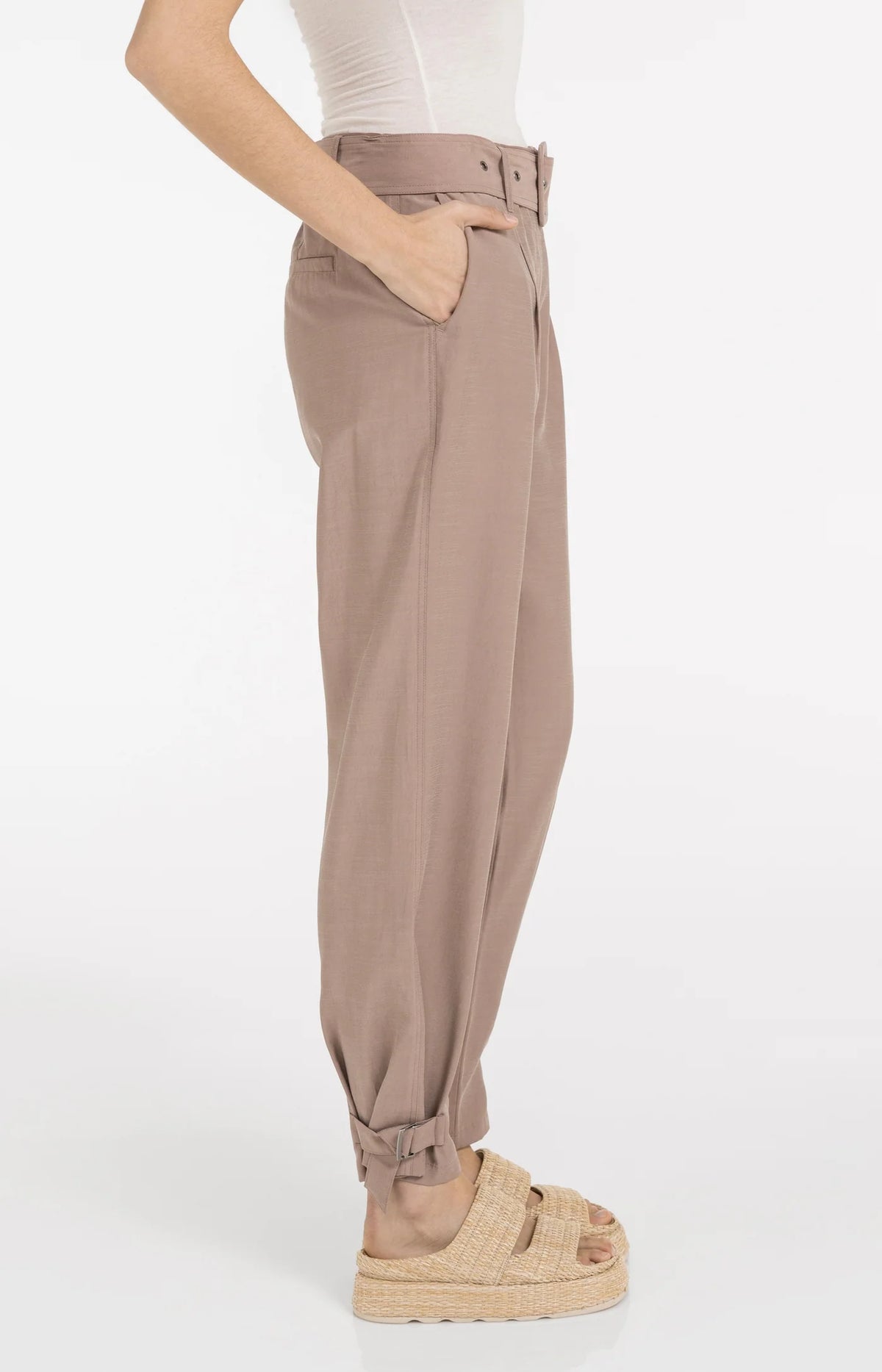 High Waist Trousers with Strap